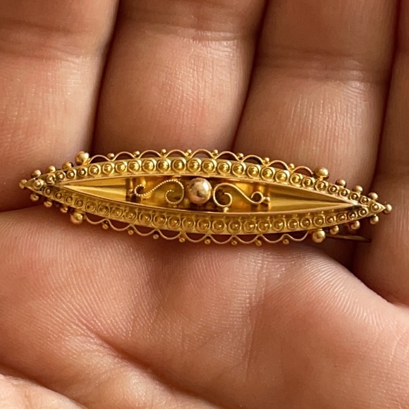 15k/14k Gold Antique Ring with tourmalines. - Picture 14 of 16